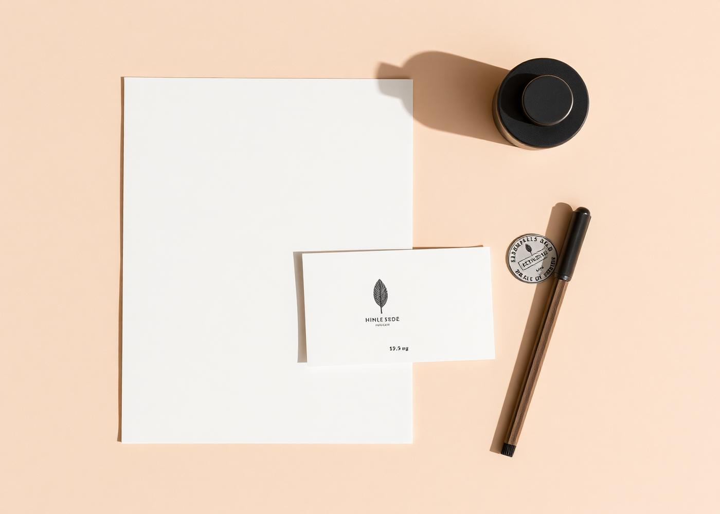 Chalk & Salt stationery and stamped identity cards laid out on paper
